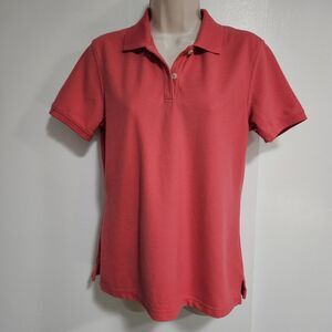 L.L. Bean‎ Premium Double L Relaxed Fit Polo Shirt Misses Size XS Salmon Pink